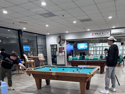 Enjoy our complimentary billiards tables