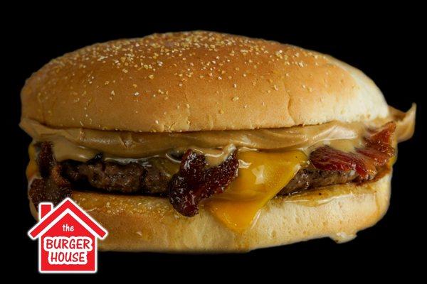 Peanut Butter Bacon Cheddar Burger