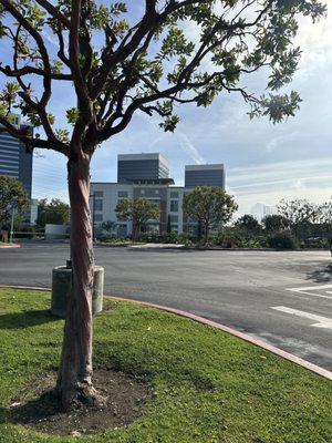 MEPS building, as seen from gated the parking lot.