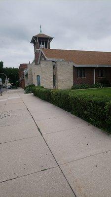 View of Five Holy Martyrs Church on Richmond St. from south end of block.