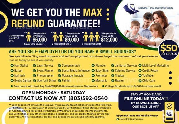 Epiphany Taxes and Mobile Notary