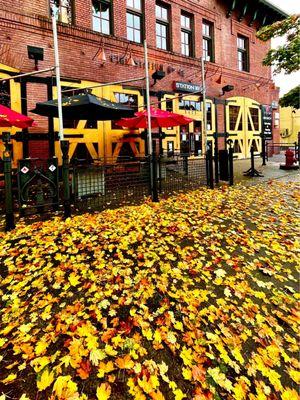 Sidewalk and outdoor seating