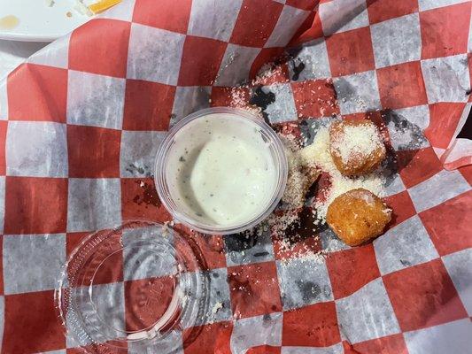 Again. Large amount of hot pepper cheese balls but we destroyed this as well. Again,, the ranch dressing could be the appetizer