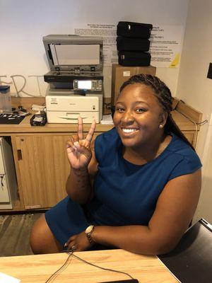 She was awesome!! So quick and to the point! She had everything ready in 3 to 5 mins! Thank you!