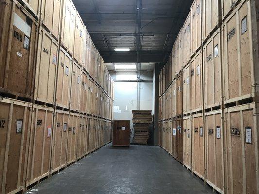 Once your items have been inventoried and packed-out, they are stored in our secure storage facility in individualized storage vaults