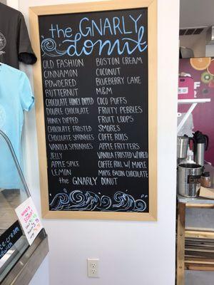 List of flavors - lots of options. Same donuts with different toppings.
