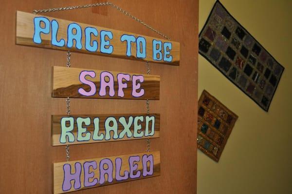 In our amazing studio you feel Safe, Relaxed and Healed