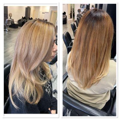 Before and after color, correction