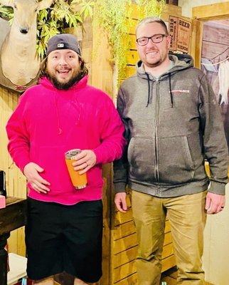 Two happy guys! They made it out on time.