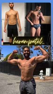 In 4 years, I've transformed from 165 to 210 lbs, gaining muscle and strength. This journey shows my dedication and growth.