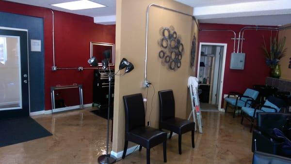 Inside the salon.