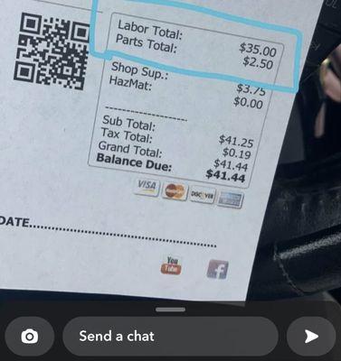 Charges for a $1 bulb change