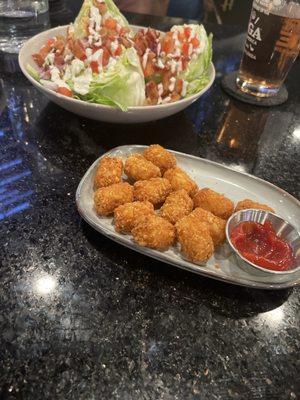 Wedge salad and tots!