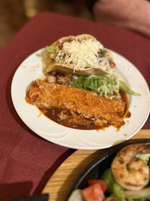Hard Taco and Cheese Enchilada
