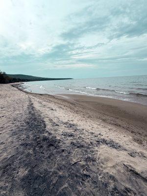 Lake Superior beach across the road from the RV Park.