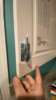 Interior Locking Mechanism for Cabinet