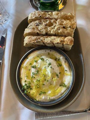 Whipped feta with honey and lemon zest
