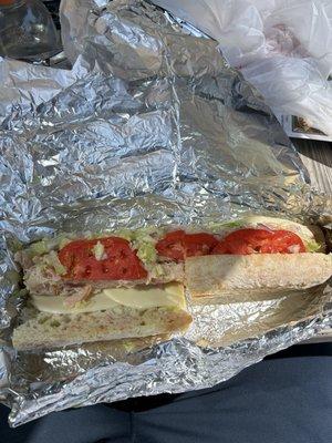 Turkey and cheese hoagie