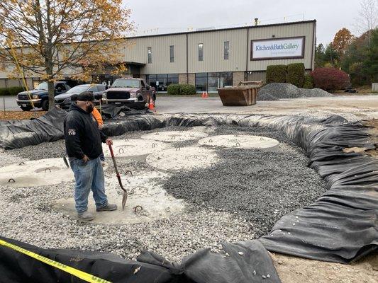 Dry wells for drainage system