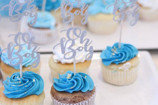 White Raspberry filling and Spice Banana filling custard cupcakes