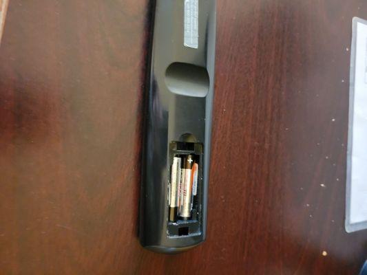 No cover on the remote. Had to hold batteries to use it.