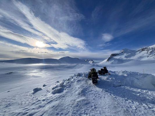 The desolate tundra that was the scene of snowmobiling