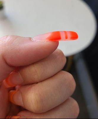 No apex to protect my nail plate, super thick at the tip