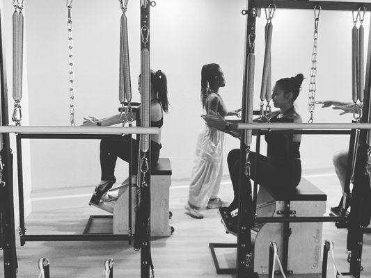 Working the pilates chair