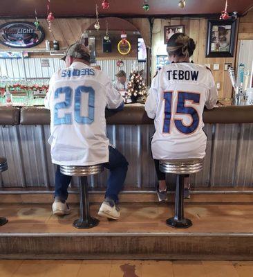 Bar stool watching football