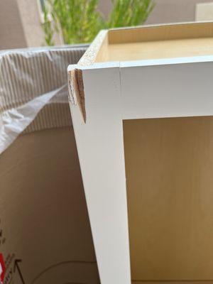 New cabinets that were delivered after the repairman got to my house to be installed