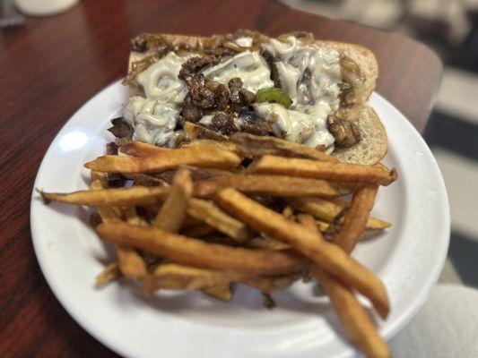 Philly Cheesesteak Sandwich Basket