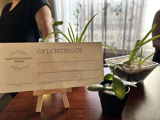 Gift certificates available