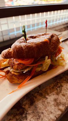 Chicken katsu croissant sandwich