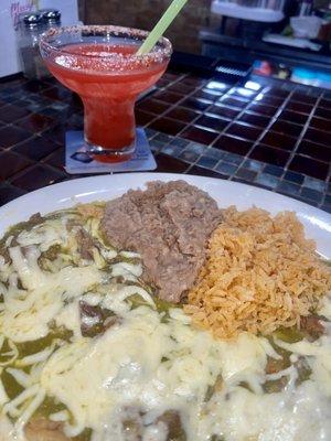 Elena's volcanes and strawberry margarita