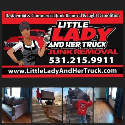 Couch removal in Omaha Nebraska. Another satisfied customer Little Lady and Her Truck helping others reclaim their space.