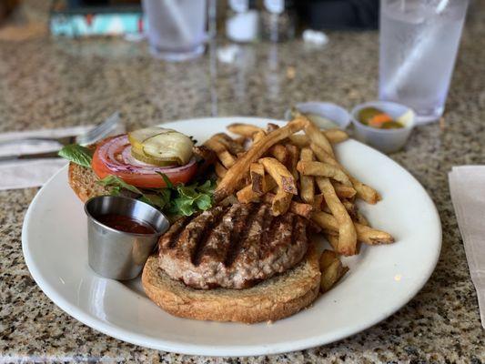 Turkey Burger with fries ~$11
