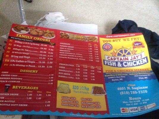 Menu as of 7-23-2014