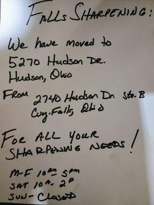 Falls Sharpening Service