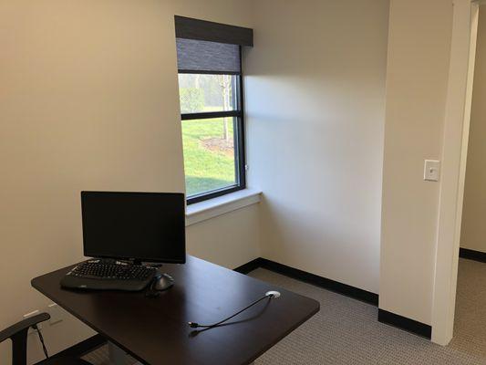 Private office with a window.