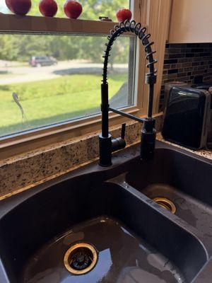 New kitchen faucet installation performed in Bolingbrook Illinois by RootBusters Plumbing.