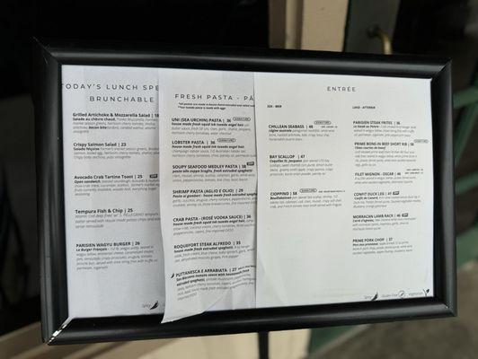 Wild Artichoke menu 10.16.24