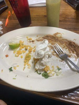 Finished plate of Tacos Mexicanos 10/10 Best Mexican food in the area