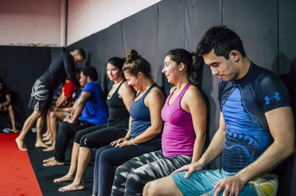 Members train isometric conditioning after BJJ training!