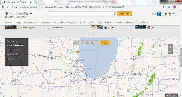 Radar map when Adolfo's cancelled due to "rain in the area". It didn't rain that day....or the day after...or the day after that.