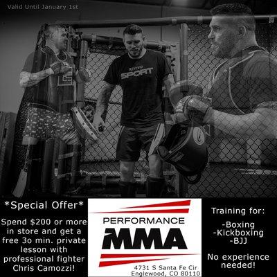 Holiday Special!!! Valid until January 1st. If you have ever wanted to start training, now is the time!