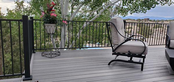 New Upper Composite Deck with Metal Railings.