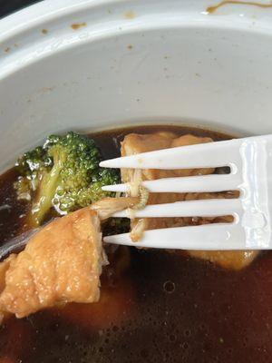 Just got my food like 9 mins ago eating in my clean /new car and found this in my food.