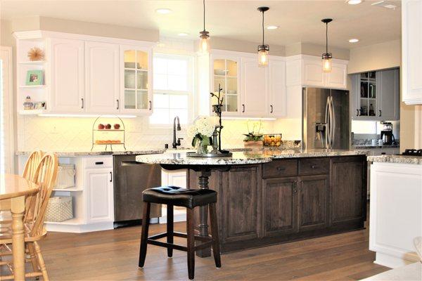 Farmhouse style kitchen remodel for a young family.