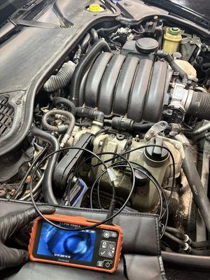 Continuation of the Porsche Panamera G1 engine diagnosis via borescope and Engine internal cylinder insepction.