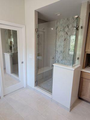Frameless Shower Door.